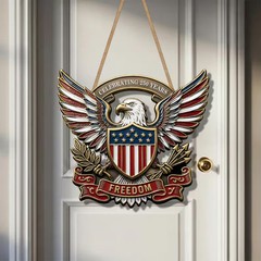 Patriotic Eagle Wall Sign with Rope