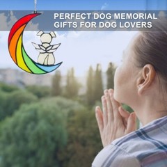 Rainbow Dog Stained Glass Window Hanging Pet Dog Memorial Gifts Suncatcher Gift