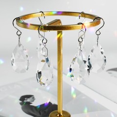 Crystal Sun Catcher, 38mm Hanging Clear Teardrops Chandelier Crystals Parts