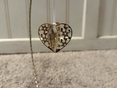 Swarovski Golden Shadow Heart Christmas Ornament 1140006 Crystal Retired No Box