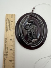 Purple Blenko? Style 4” Suncatcher. Walking Cat. W/ Beaded Hanging Wire NICE!