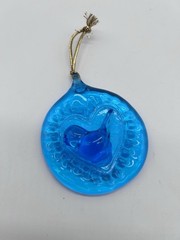 HandBlown Blue Bird of Happiness Hanging Suncatcher Ornament