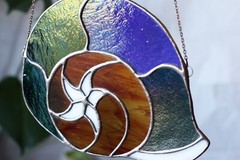 Funky Stained Glass Snail Shell, 1970s Inspired, Handmade Vintage Style