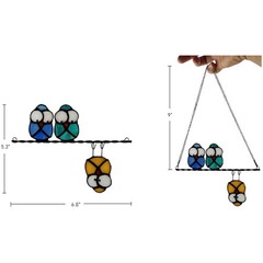 Colorful Owl on Wire – Glass Bird Suncatcher for Home Decor