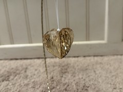 Swarovski Golden Shadow Heart Christmas Ornament 1140006 Crystal Retired No Box