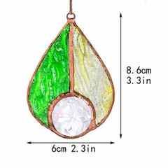 Crystal Suncatcher Handcrafted Stained Glass Teardrop Rainbow Maker Window Decor