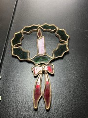 Stained Glass Lot Of 3 Vintage Holiday Pieces In Good Condition & 2 W/damage