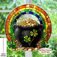 Colorful Acrylic Suncatcher Rainbow Pot of Gold St. Patrick’s Day Window Hanging