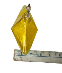 Vintage Art Glass Star Suncatcher Ornament Yellow Thick Hanging 3D Starfish