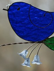Stained Glass Little Bluebird On A Branch Sun Catcher