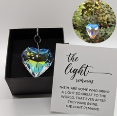 Heart Crystal Sun Catcher In Loving Memory Sympathy Memorial Condolence Gift