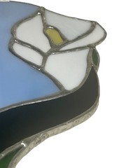 Vintage Stained Glass Calla Lily Mirror Art Nouveau Floral Suncatcher Wall Decor