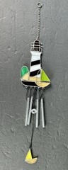 Light House & Sail Boat Stained Glass Suncatcher & Wind Chime