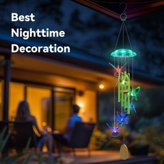 Solar Wind Chimes Color Changing Wind LED Lights for Garden Patio Yard Porch
