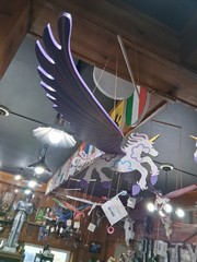 Handmade XL Pegasus Unicorn Wooden Mobile Kinetic Fantasy Decor