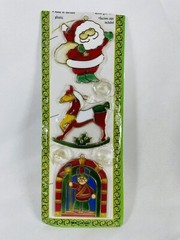 Christmas Suncatcher Resin Snowman Train Lantern Set of 3 New Old Stock Vintage