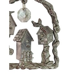 Spoontiques Pewter Ornament Suncatcher Prism Birdhouses 3″ #2387