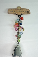 Natural Life Glass Car Charm or Home Decor Blessing Bell Angel with Beads