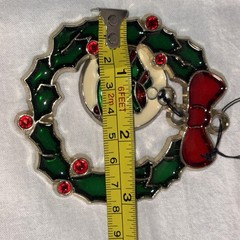 Lot of 4 Christmas Stained Glass Suncatchers or Ornaments Avon Music Instruments