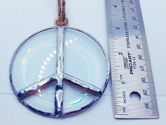 Small Crystal Peace Sign Suncatcher