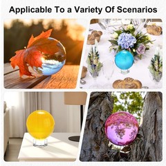 40mm/1.6 Inch K9 Crystal Glass Ball with Stand Solid Crystal Ball [Clear]