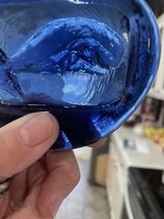 Cobalt Blue Recycled Art Glass Whale Sun-catcher 3.75”