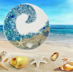 Sea Glass Look Suncatcher Art Hanging Tree Sand Beach Window Ornament Valentines