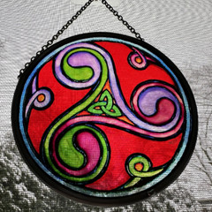 Celtic Suncatcher Triskele Triskelion Trinity Knot Scotland Ireland Wiccan Gift
