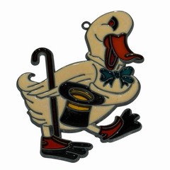 Vintage Goose Duck Suncatcher Sun Catcher Enamel & Metal Window Decor Ornament