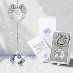 Memorial Sympathy Gifts for Loss of Loved One Heart-Wings Crystal Suncatcher