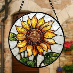 “Sunflower Stained Glass Suncatcher for Home Décor Perfect Gift for Any