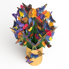 3D PopUp Bouquet Card Lavender Butterfly Greeting for All Occasions