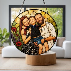 Custom Family Photo Sun Catcher Personalized Gift for Mom Wife Parents