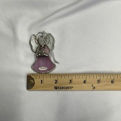 Ganz Stained Glass Best Friends Angel Pink Iridescent Ornament Rear View Mirror
