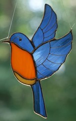 Stained Glass Bluebird Sun Catcher