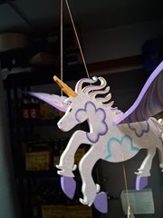 Handmade XL Pegasus Unicorn Wooden Mobile Kinetic Fantasy Decor