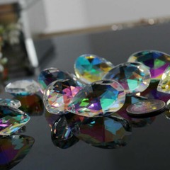10Pc 38MM AB Crystal Glass Lamp Prism Chandelier Drop Christmas Decor Suncatcher