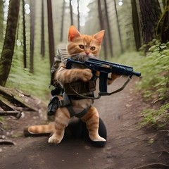 Tactical Cat Charm Keychain Sun Catcher Ornament Double Sided Acrylic US Stock