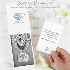 Sympathy Gifts for Loss of Loved One, HeartWings Crystal Suncatcher