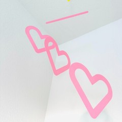 Hearts hanging mobile sweet and delicate decor for baby or girl’s room