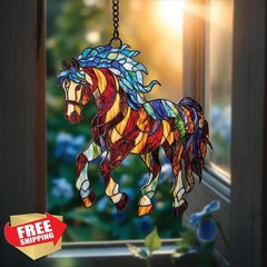 Horse Spiritual Acrylic Suncatcher, Boho Suncatchers for Window Hanging Ornam…