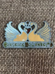 Vintage Swan Stained Glass Window Suncatcher Welcome Friends Sign Ornament