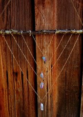 Handmade wall hanger/sun catcher with cotton candy quartz crystals on gold chain