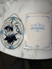 Joan Baker Design MOM Hand Painted Heart Floral Stained Glass Suncatcher Mother