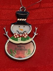 Ganz Stained Glass Sun Catcher Christmas Snowman Merry Christmas Ornament 3.2