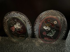Disney Mickey and Minnie Mouse Suncatcher Stained Glass Look VTG 80’s