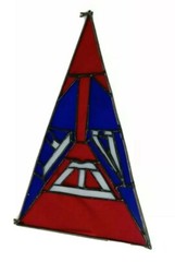 Stained Glass handmade Flag Sun Catcher Sign Anita 16×10 Recycled Glass Abstract