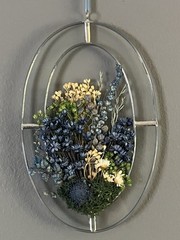 Vintage Dried Flowers Sun catcher Made In Poland Suncatcher 4x6in