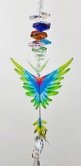 Rainbow Hummingbird Suncatcher – Handmade Gift – Hanging Car Mirror Crystals