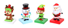 New Solar-Powered Dancing Christmas Reindeer Santa Snowman Elf ~ Set of 4